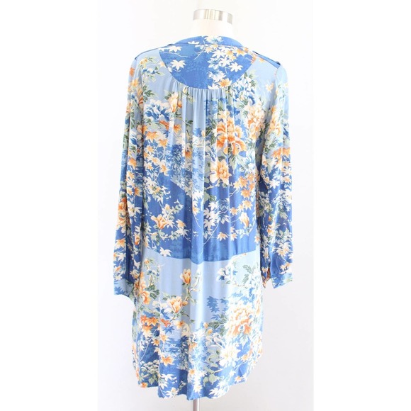 Tiny Anthropologie Gaina Blue Floral Lace Trim Tunic Shift Dress Size S Boho - Picture 7 of 7